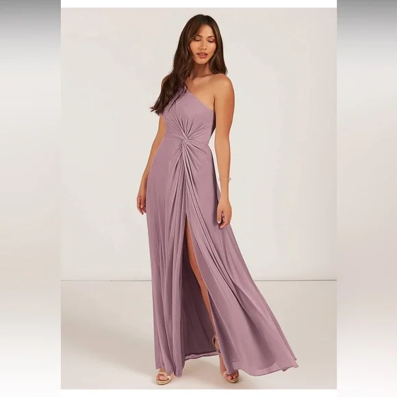 Azazie Style Brooke Hazelnut Bridesmaid Dress - Picture 2 of 11